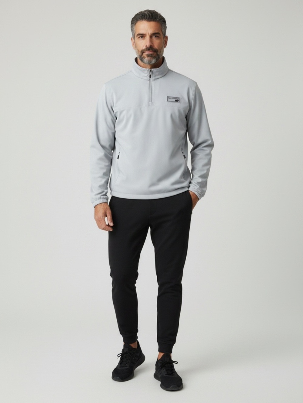 New Balance Mens Quarter-Zip Active Athletic Pullover Jacket Light Gray XL - Picture 1 of 9